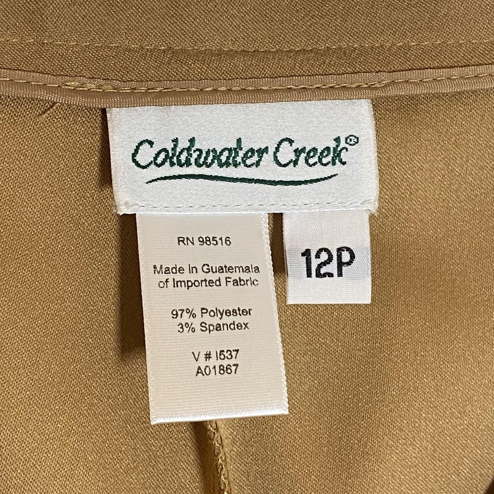 Coldwater Creek Pants Womens 12P Brown Moleskin Twill Straight Leg‎ Dress Petite - Picture 7 of 16